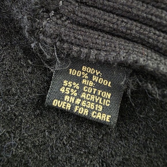 Essentials by A.B.S. Black Zip Front Wool Blend Jacket | Size Small - Picture 6 of 6